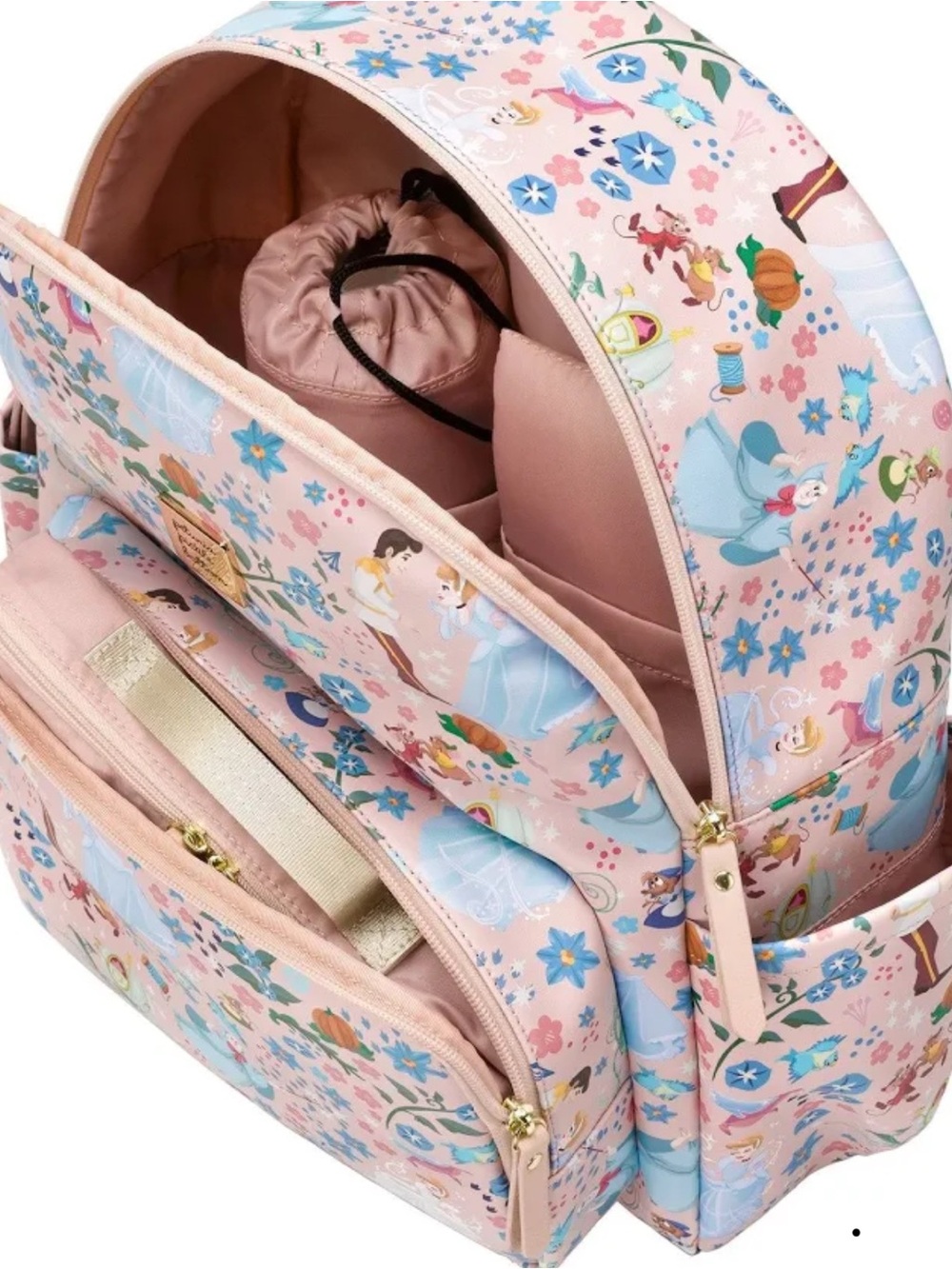 Petunia Pickle Bottom Pink Cinderella Pattern Kids Backpack - Picture 2 of 9